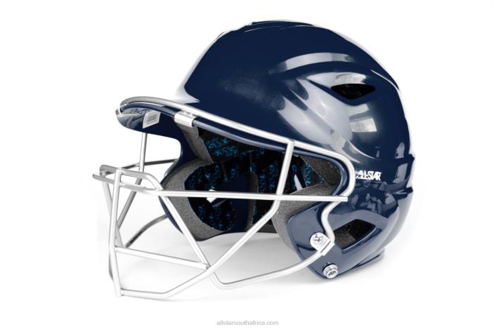 All Star S7 YOUTH BATTING HELMET W/ATTACHED CAGE T4LT11 Navy