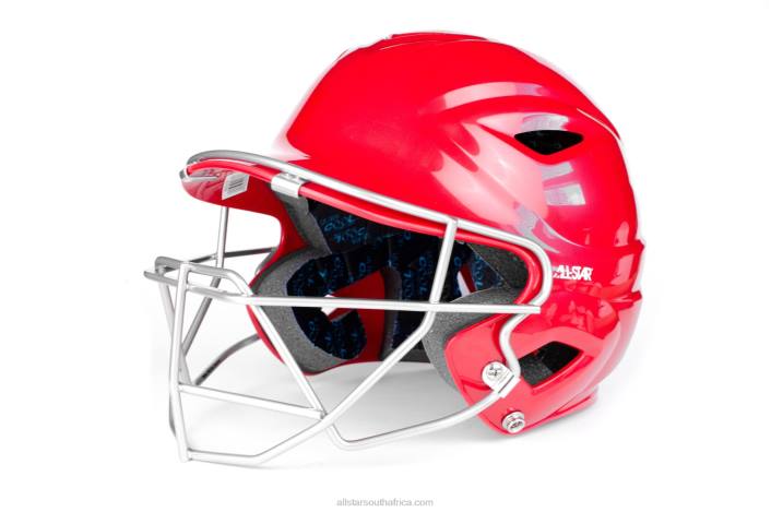 All Star S7 YOUTH BATTING HELMET W/ATTACHED CAGE T4LT13 Scarlet