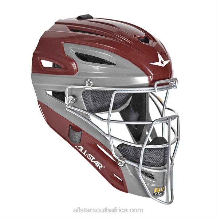 All Star MVP SYSTEM7 CATCHER'S HELMET - GRAPHITE TWO-TONE T4LT289 Maroon