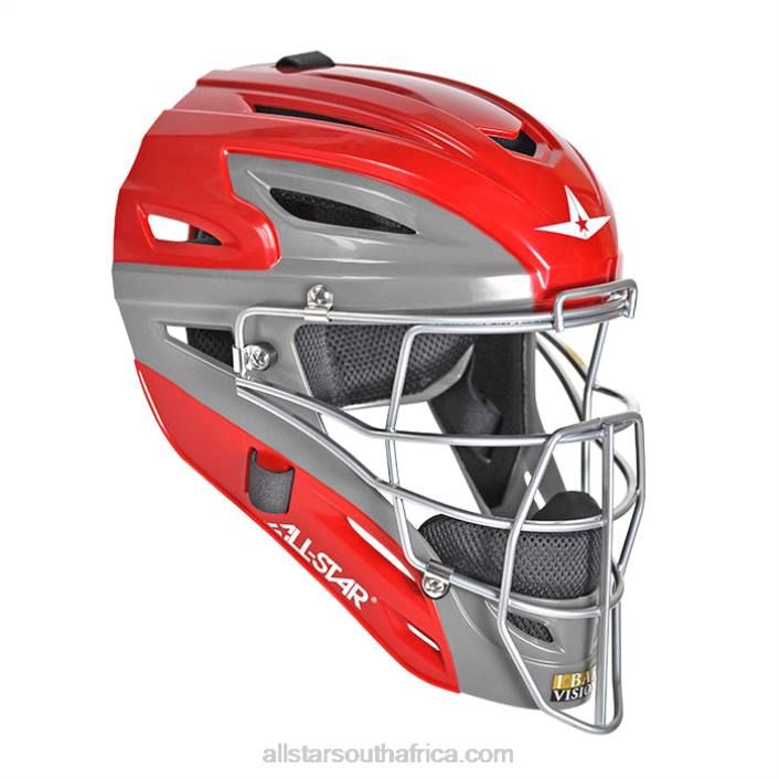 All Star MVP SYSTEM7 CATCHER'S HELMET - GRAPHITE TWO-TONE T4LT293 Scarlet