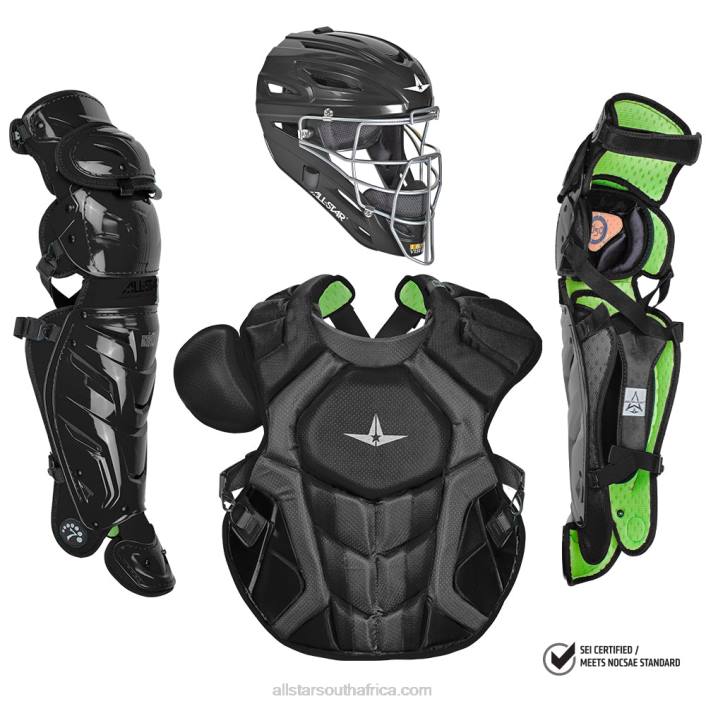 All Star S7 AXIS ADULT CATCHING KIT, SOLID COLOR // MEETS NOCSAE T4LT119 Black