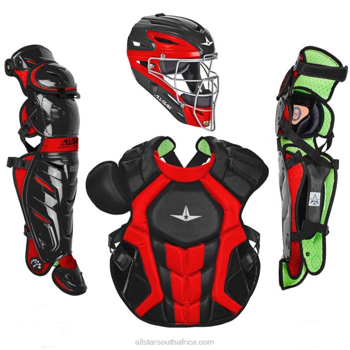 All Star S7 AXIS TWO TONE ADULT CATCHING KIT // MEETS NOCSAE T4LT143 Black/Scarlet