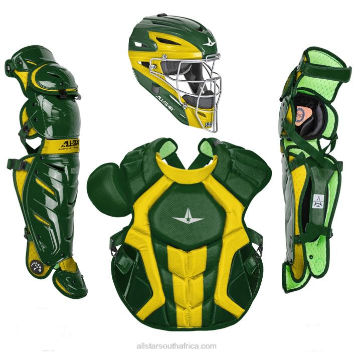All Star S7 AXIS TWO TONE ADULT CATCHING KIT // MEETS NOCSAE T4LT144 Dark Green/Gold