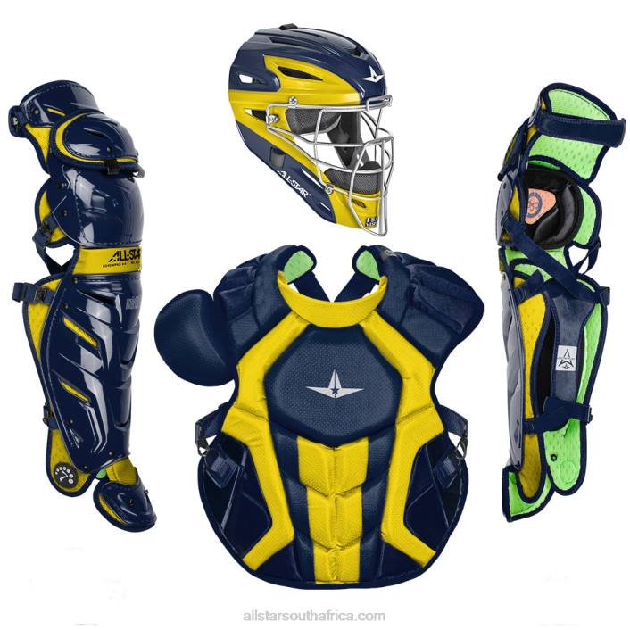 All Star S7 AXIS TWO TONE ADULT CATCHING KIT // MEETS NOCSAE T4LT145 Navy/Gold