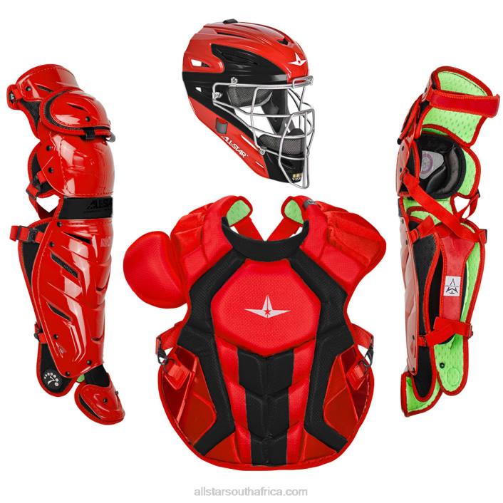 All Star S7 AXIS TWO TONE ADULT CATCHING KIT // MEETS NOCSAE T4LT150 Scarlet/Black