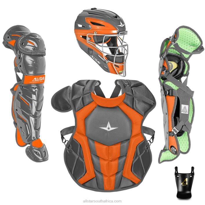 All Star S7 AXIS TWO TONE AGES 12-16, 15.5" // MEETS NOCSAE T4LT181 Graphite/Orange
