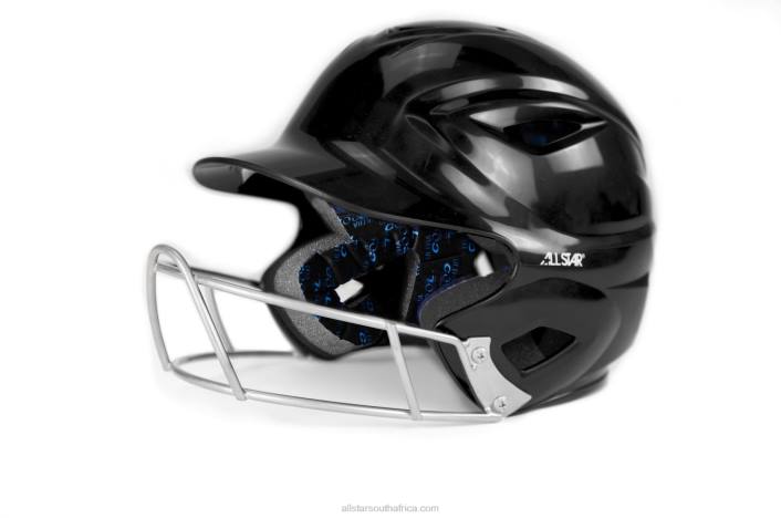 All Star S7 ADULT BATTING HELMET W/ATTACHED AFX CAGE T4LT509 Black
