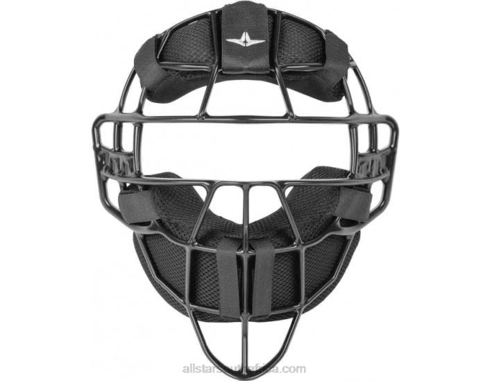 All Star S7 MAGNESIUM UMPIRE MASK, MATTE BLACK W/LUC PADS T4LT605 Black